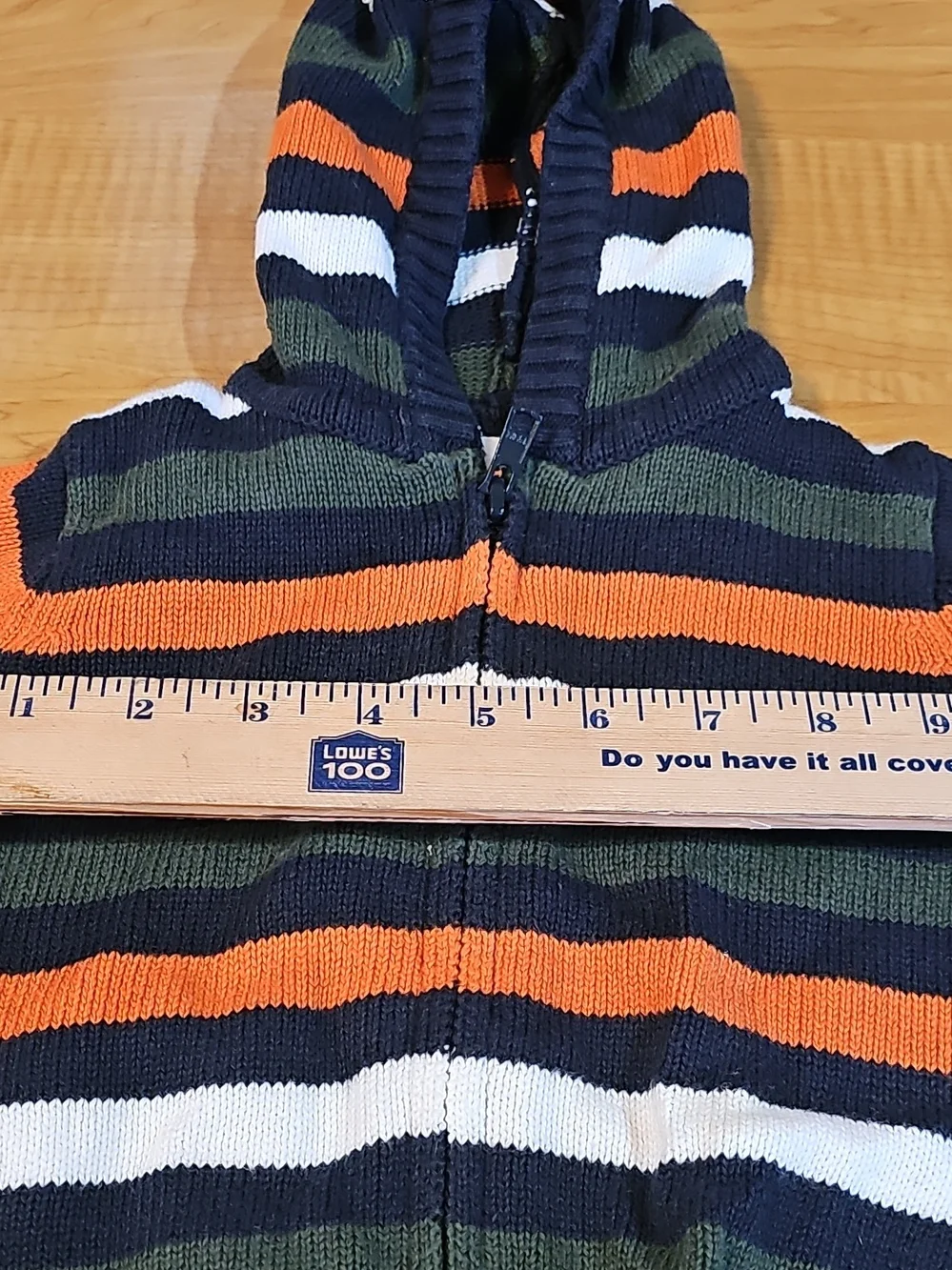 Babies' Striped Hooded Sweater - Blue, Forest Green, Orange, Yellow, Red, Cream